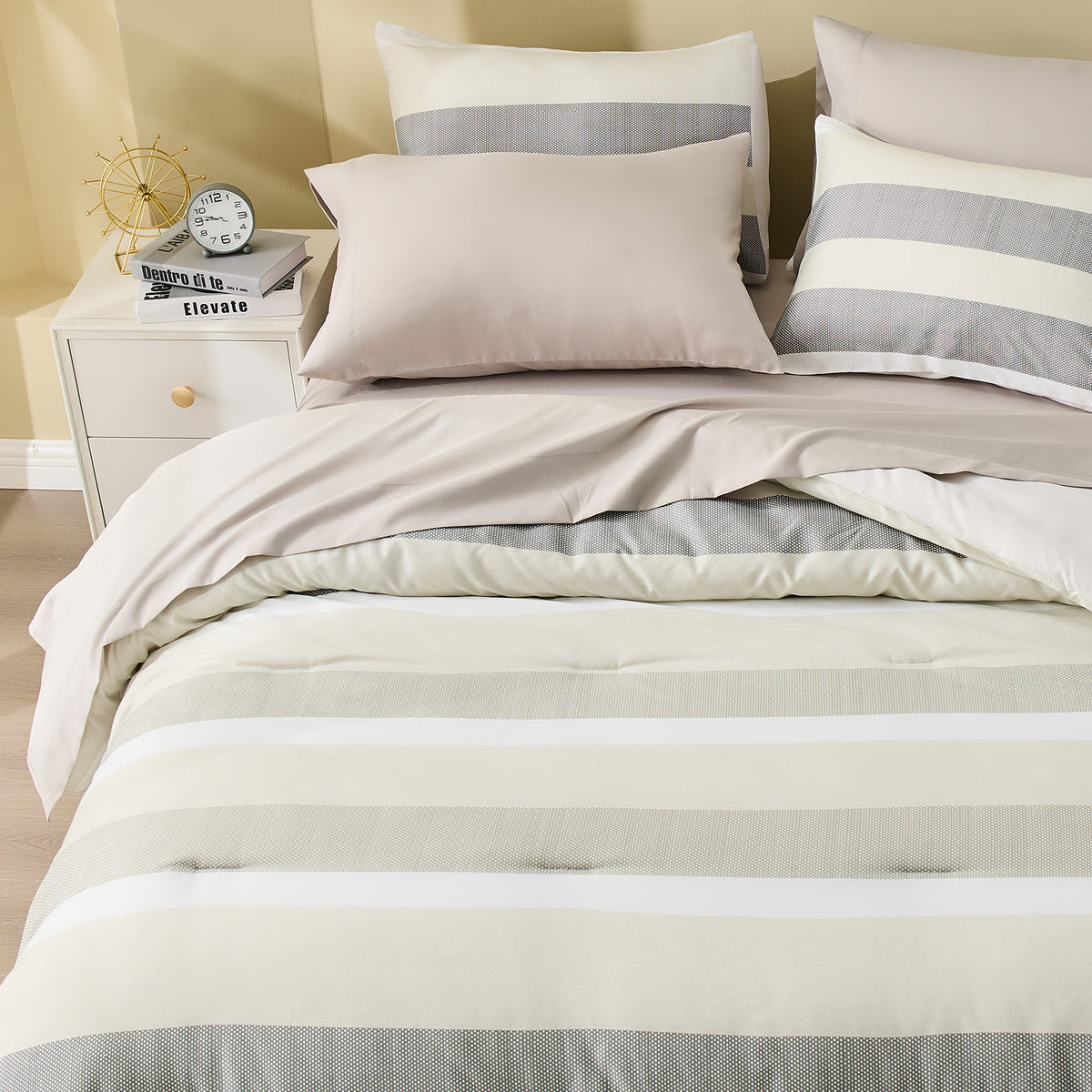 Blais Reversible Striped Comforter Bed Set