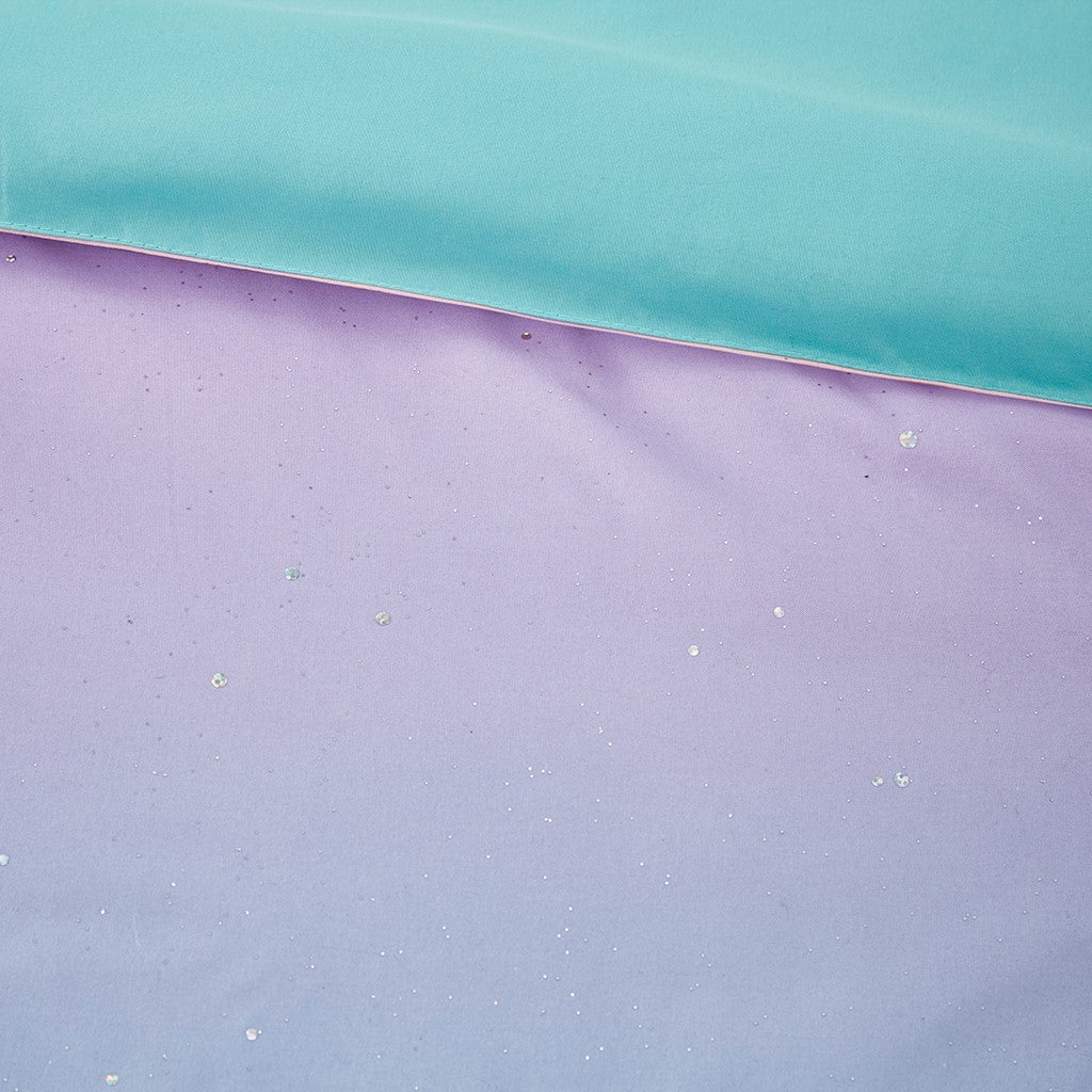 Metallic Glitter Printed Reversible Duvet Cover Set