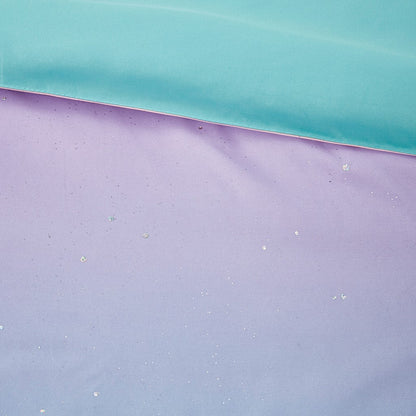 Metallic Glitter Printed Reversible Duvet Cover Set