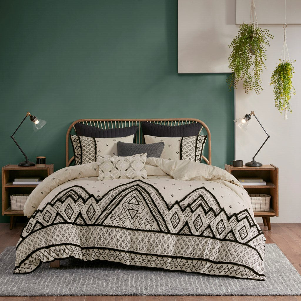 3 Piece Flax and Cotton Blended Duvet Cover Set