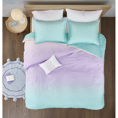 Metallic Glitter Printed Reversible Duvet Cover Set