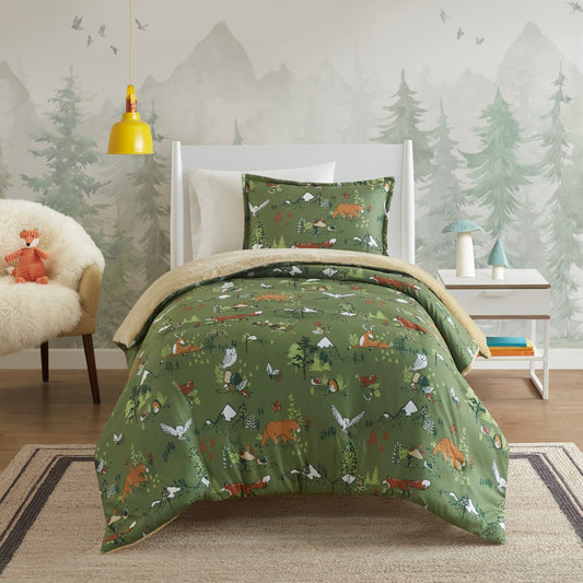 Forest Animals Plush Reversible Comforter Set