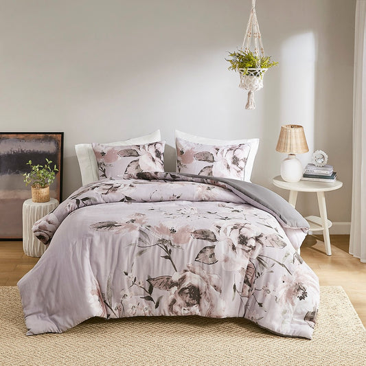 3 Piece Floral Printed Duvet Cover Set