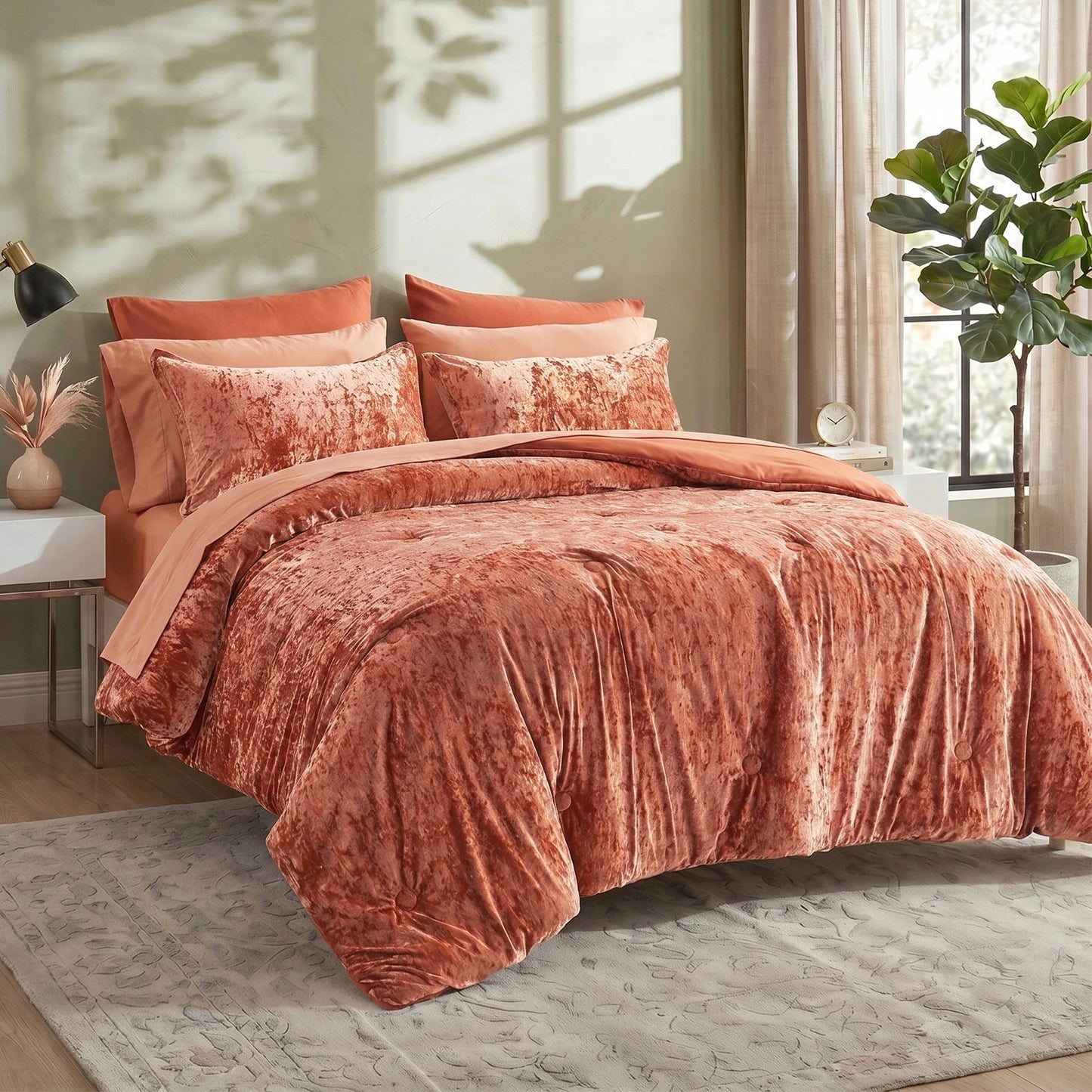 Velvet All-Season Bedding Comforter Set
