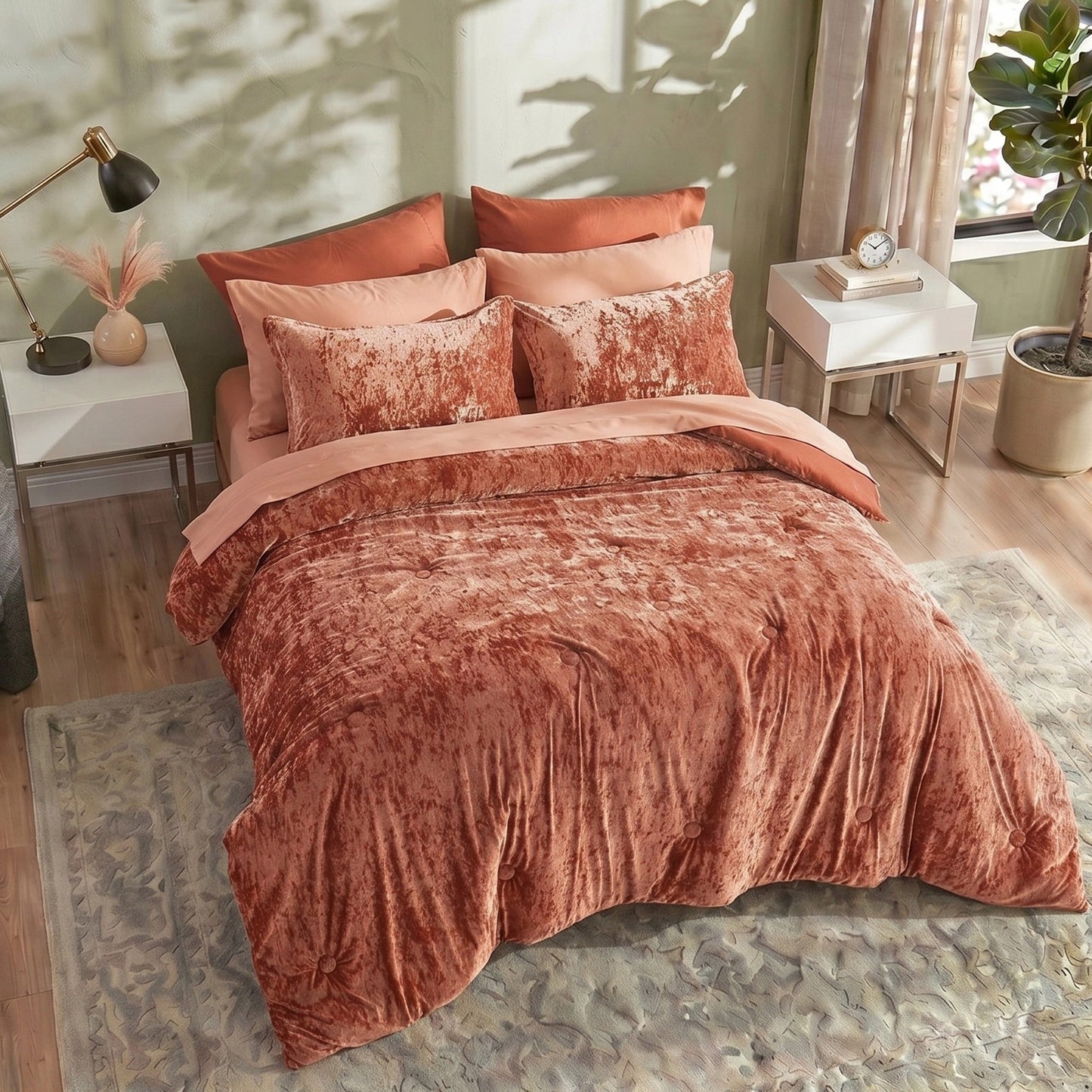Velvet All-Season Bedding Comforter Set