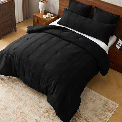 Striped Woven Bedding Comforter Set