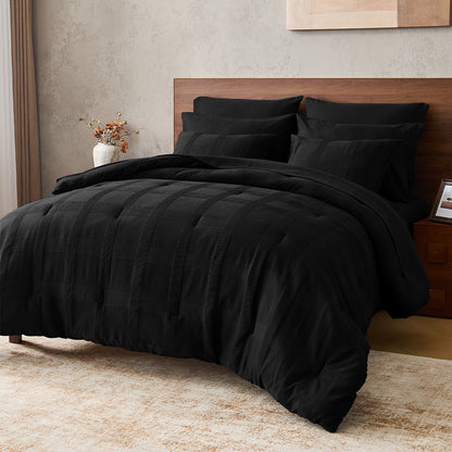 Striped Woven Bed in a Bag Comforter Set