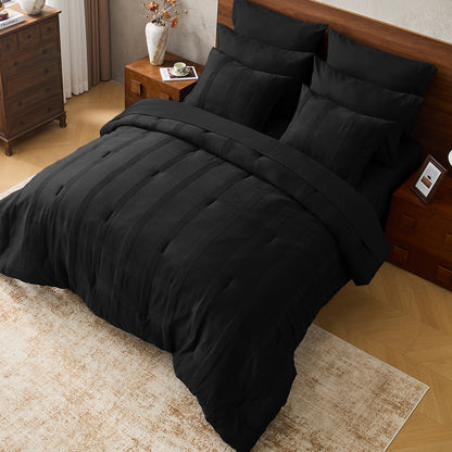 Striped Woven Bed in a Bag Comforter Set