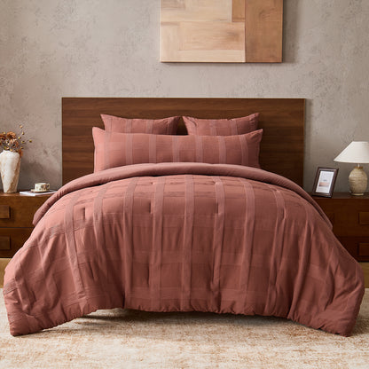 Striped Woven Bedding Comforter Set