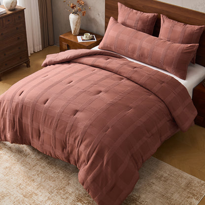 Striped Woven Bedding Comforter Set