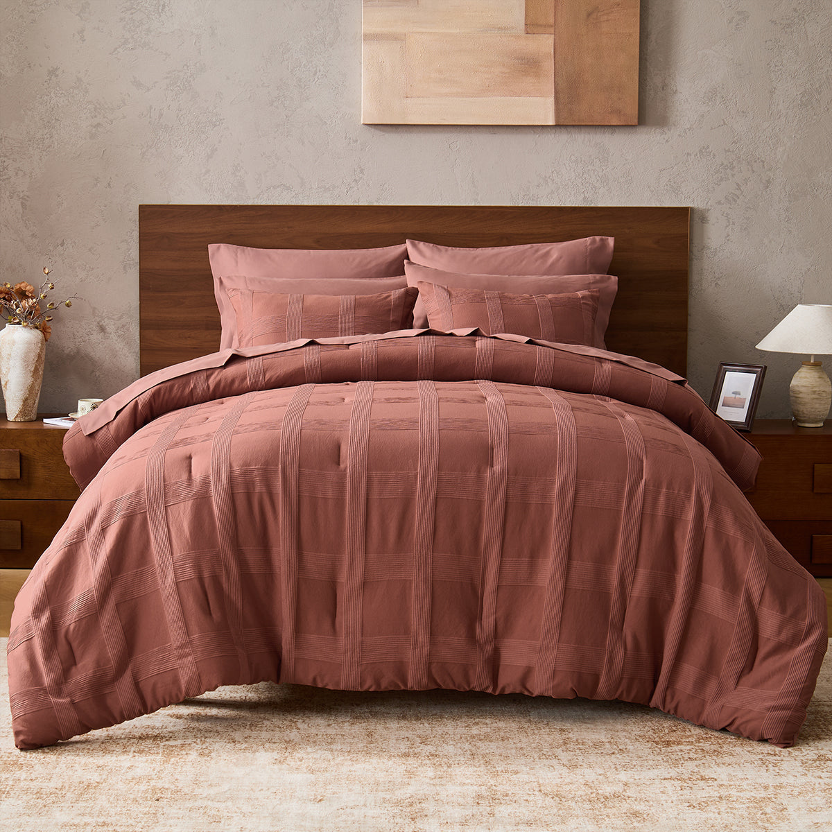 Striped Woven Bed in a Bag Comforter Set