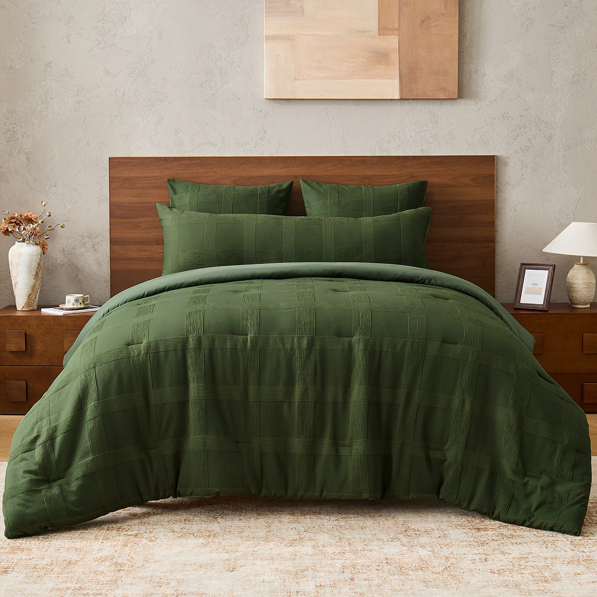 Striped Woven Bedding Comforter Set