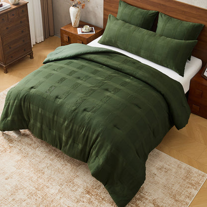 Striped Woven Bedding Comforter Set