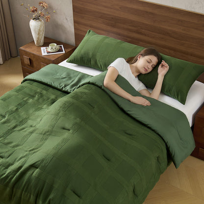 Striped Woven Bedding Comforter Set