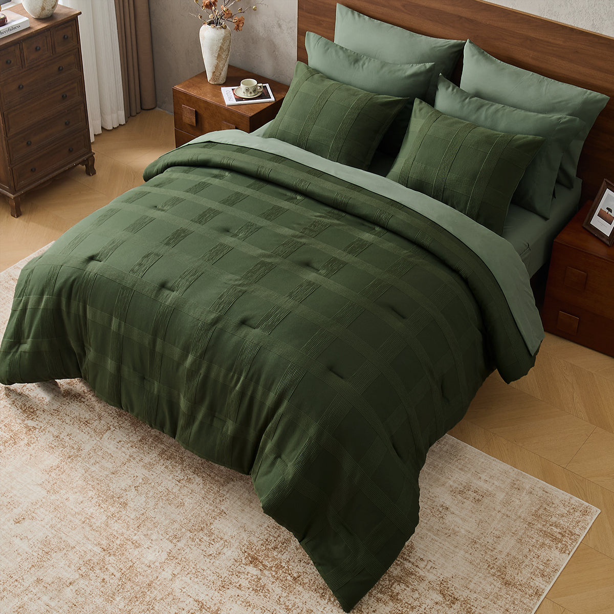 Striped Woven Bed in a Bag Comforter Set