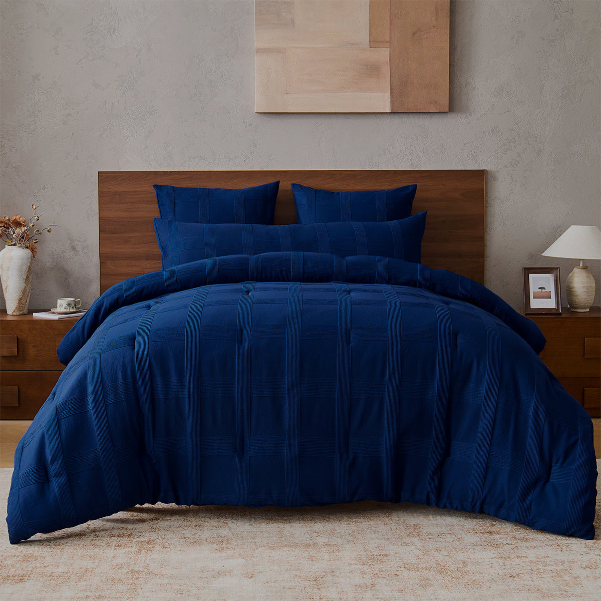 Striped Woven Bedding Comforter Set