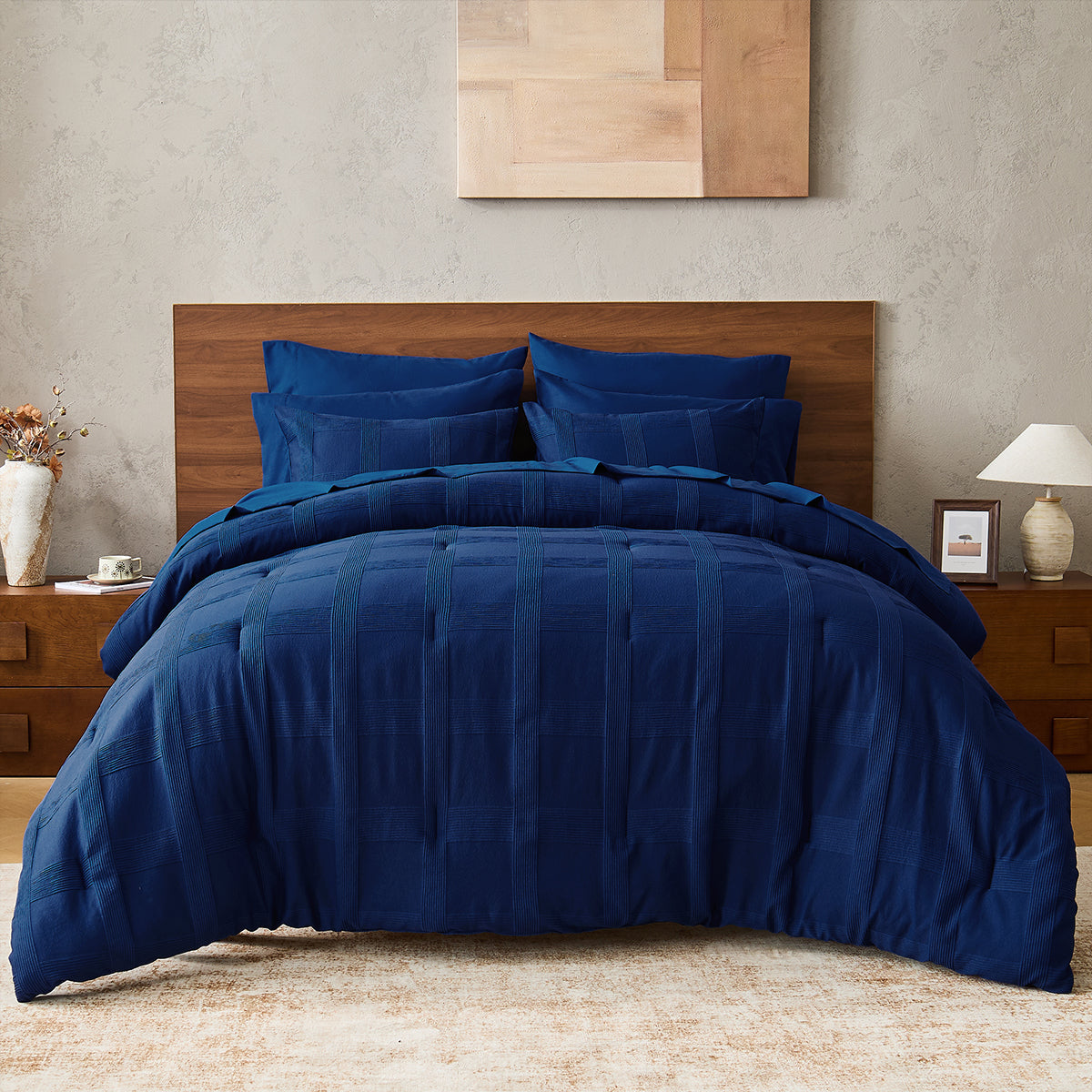 Striped Woven Bed in a Bag Comforter Set