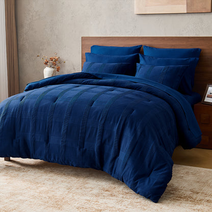 Striped Woven Bed in a Bag Comforter Set