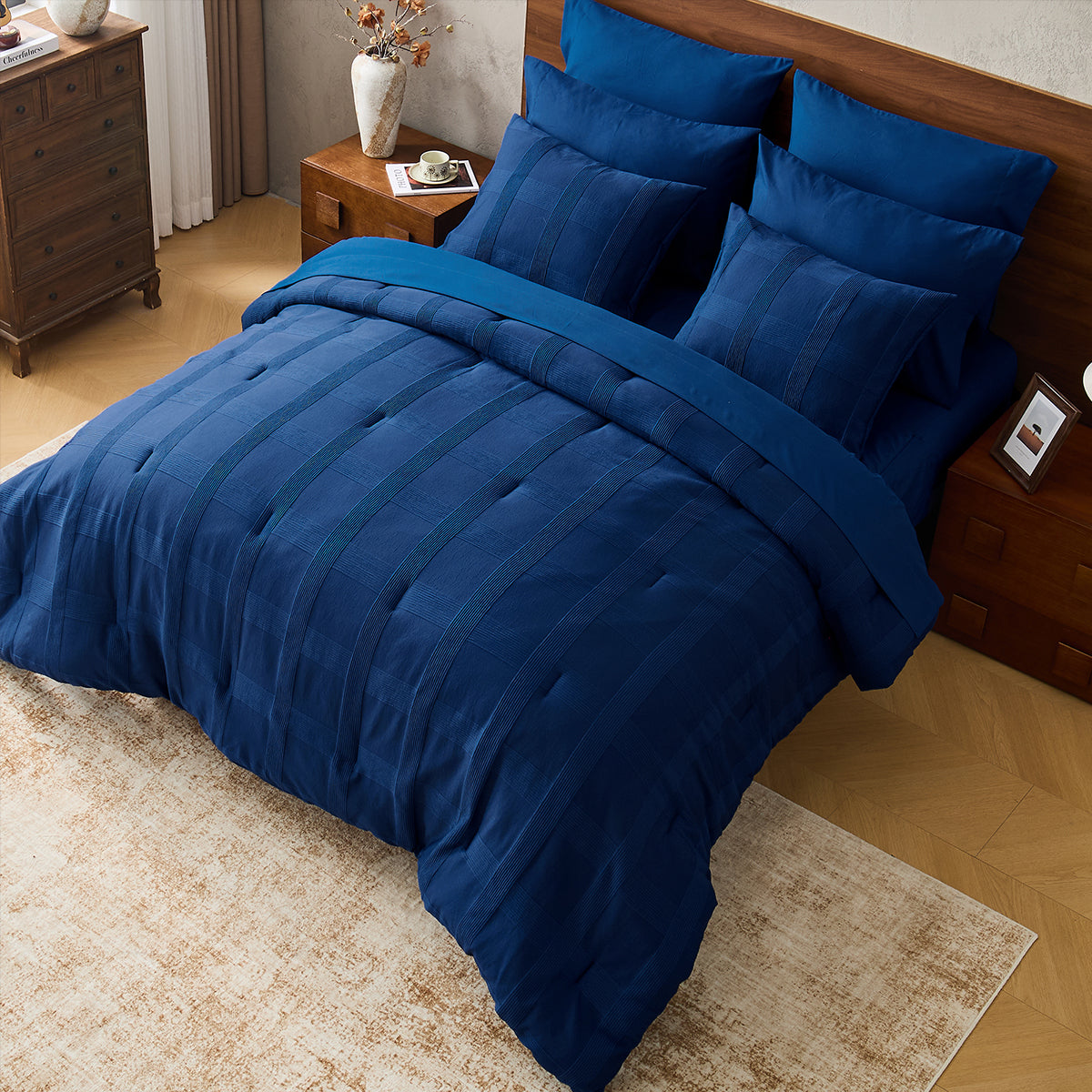 Striped Woven Bed in a Bag Comforter Set