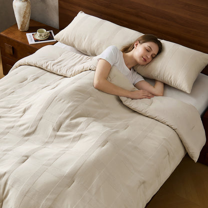 Striped Woven Bedding Comforter Set