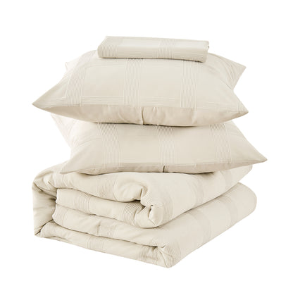 Striped Woven Bedding Comforter Set