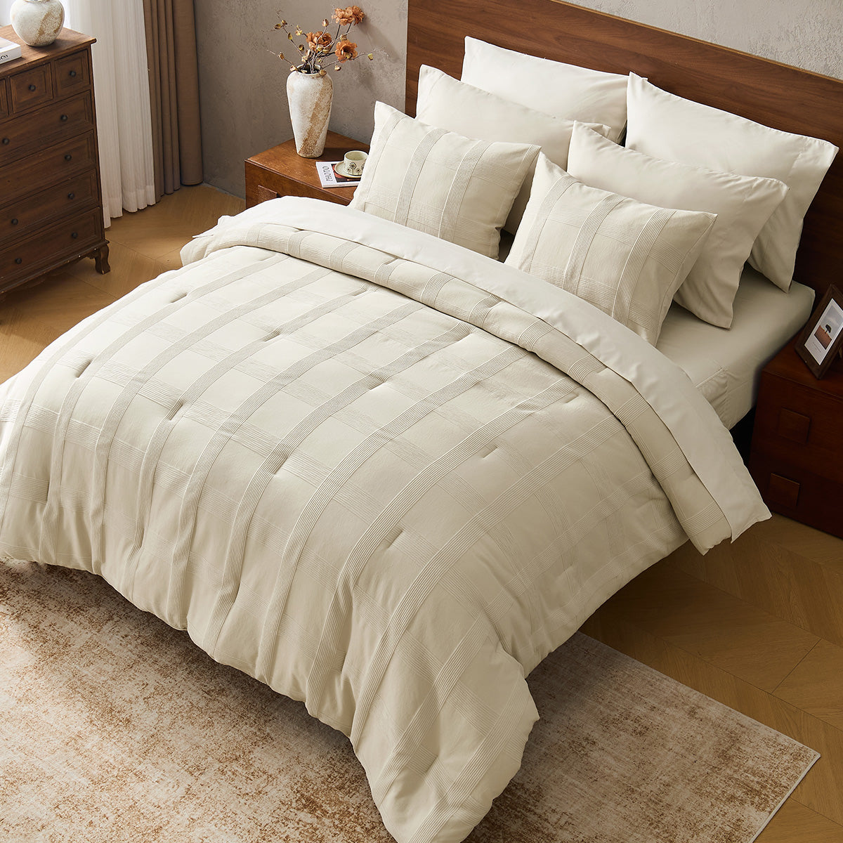 Striped Woven Bed in a Bag Comforter Set