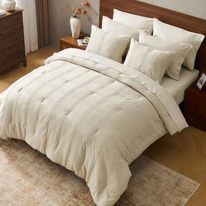 Striped Woven Bed in a Bag Comforter Set