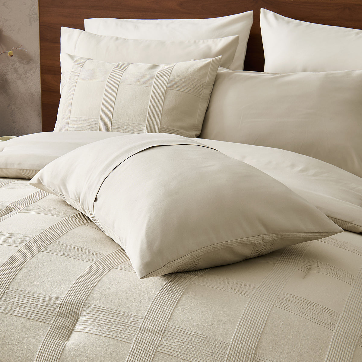 Striped Woven Bed in a Bag Comforter Set