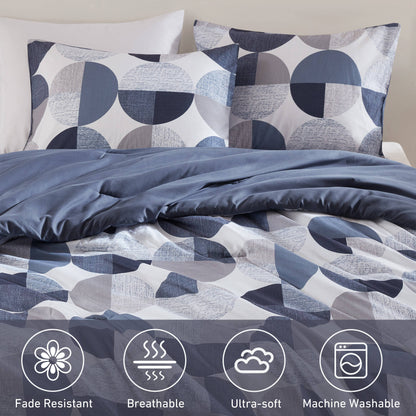 Round Geometric Print Comforter Mini Set