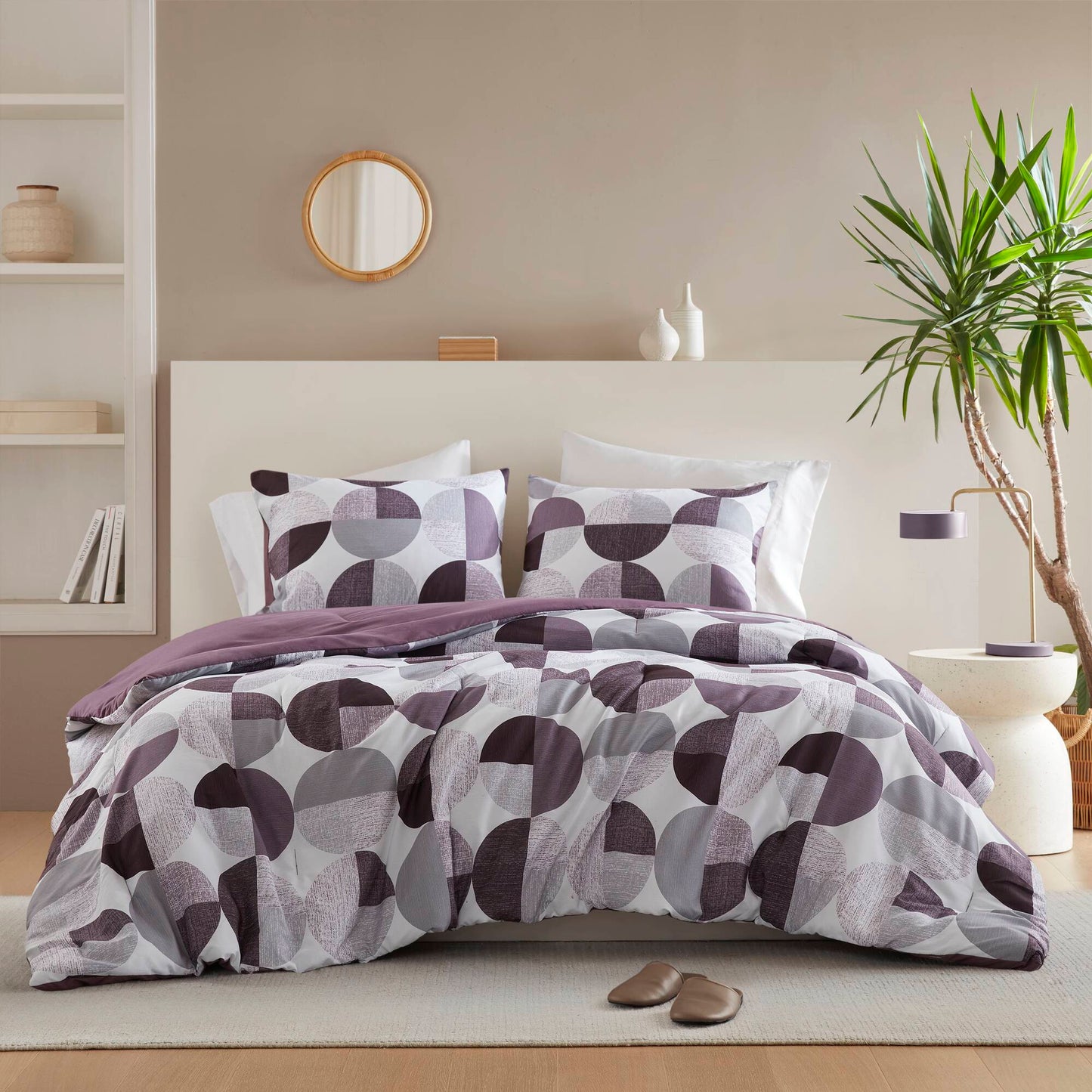 Round Geometric Print Comforter Mini Set