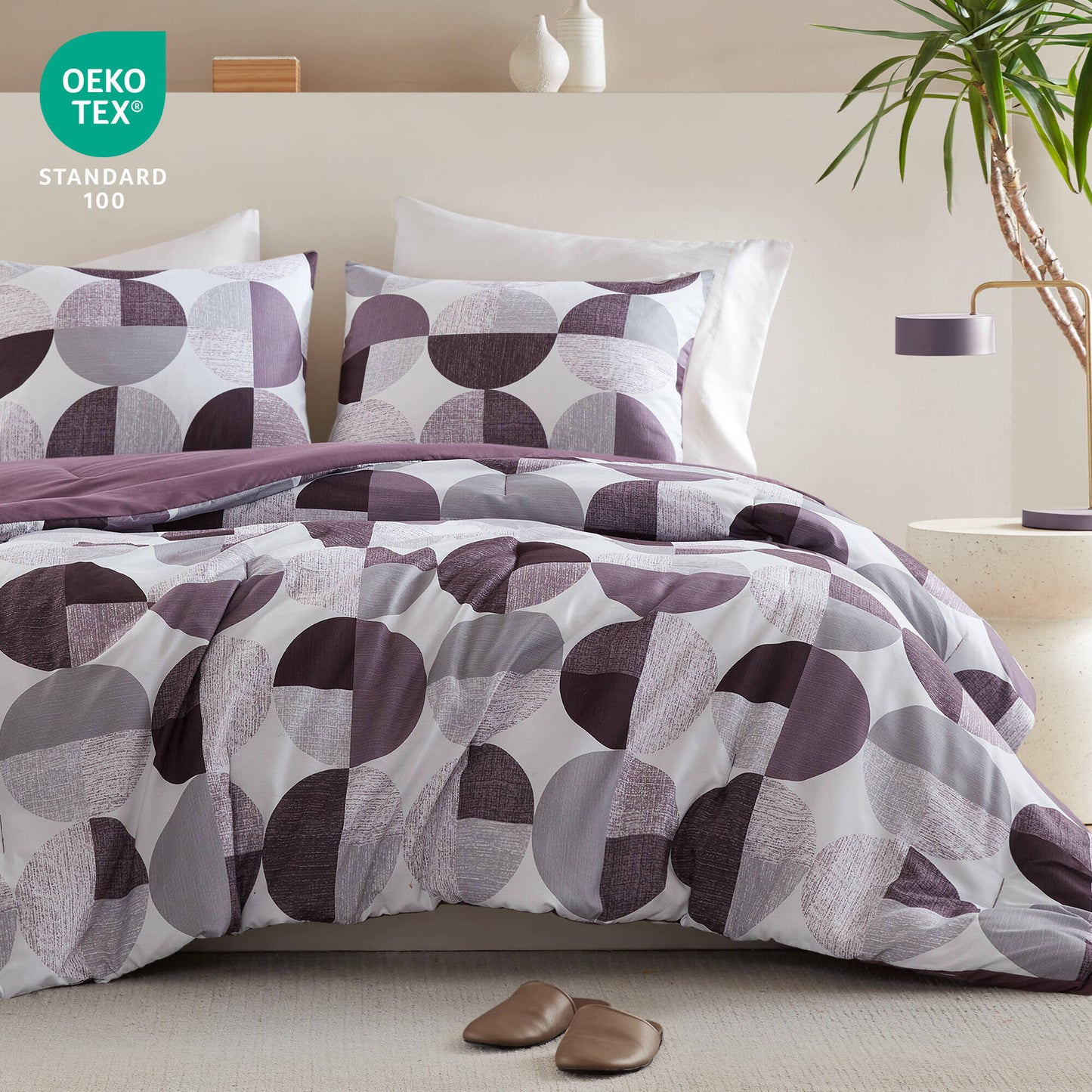 Round Geometric Print Comforter Mini Set