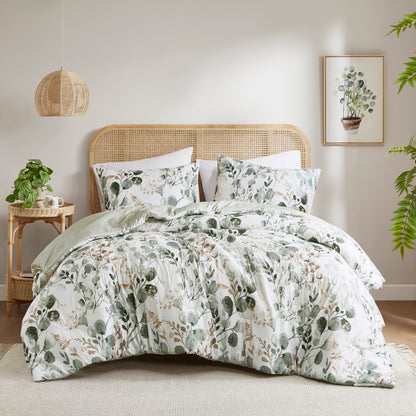 Reversible Floral Comforter Set for Dorm Bedding, Lightweight All Season Comforter Bed Set with Pillow Shams in Twin/Twin XL, Full/Queen, and King/Cal King