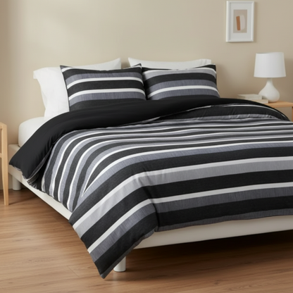 Reversible Striped Comforter Set for Dorm Bedding, Lightweight All Season Comforter Bed Set