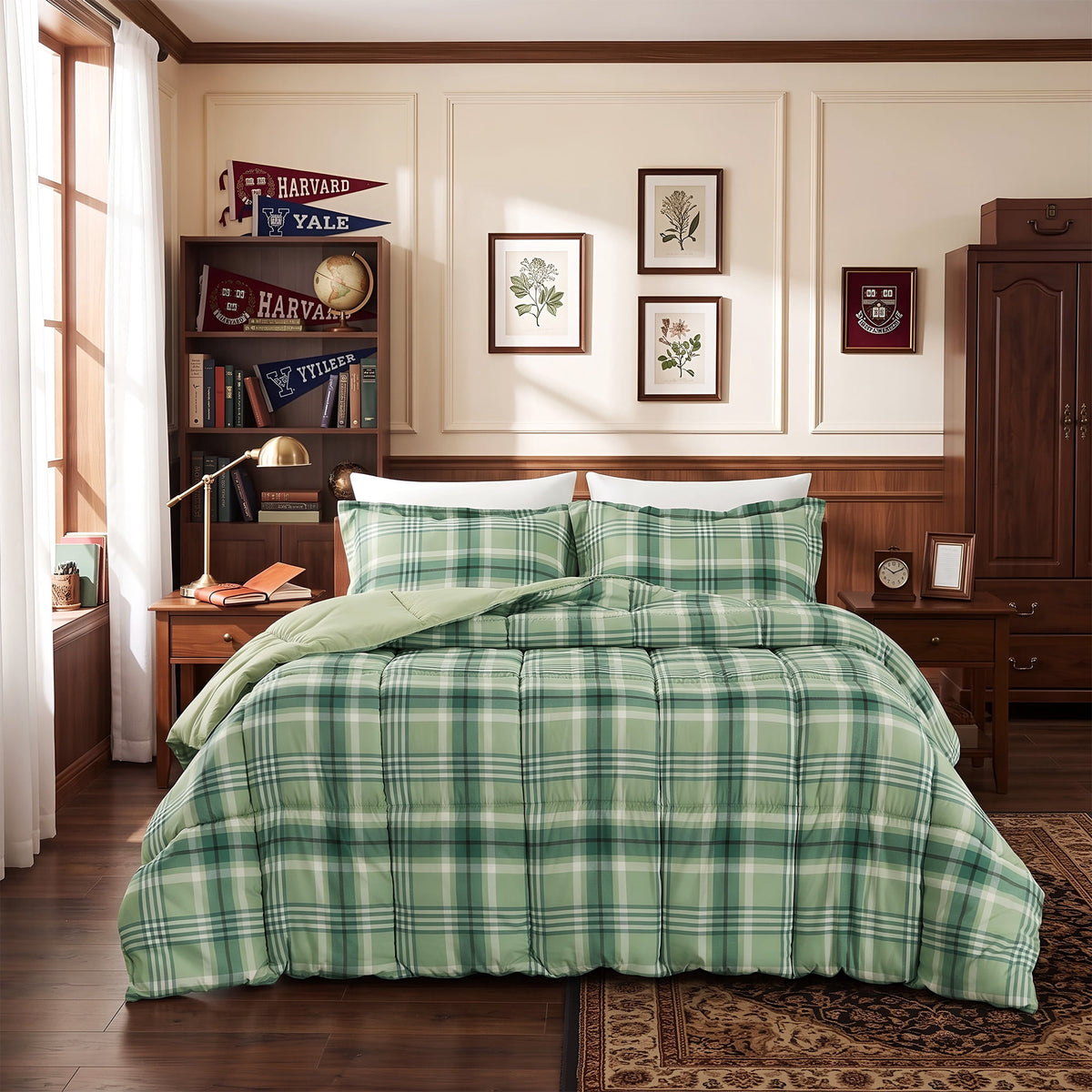 Harrison Plaid Reversible Comforter Bed Set with Pillow Shams