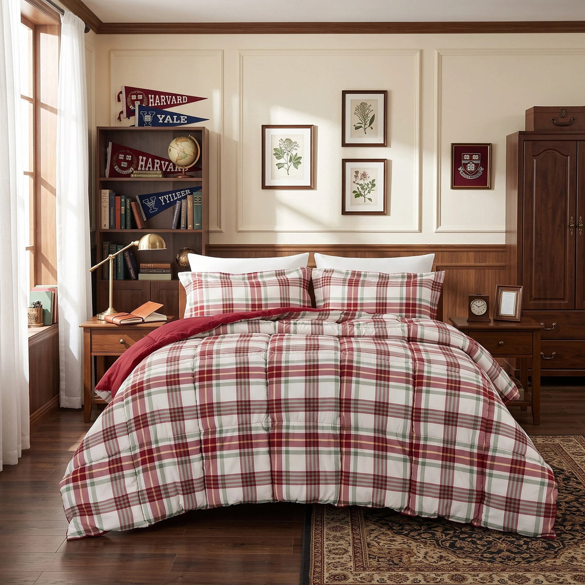 Harrison Plaid Reversible Comforter Bed Set with Pillow Shams