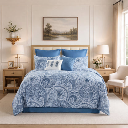 Kamira Cotton Paisley Floral Reversible Comforter Set
