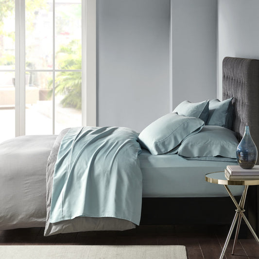 800 Thread Count Cotton Blend Sateen Sheet Set, Solid Plain Bed Sheets