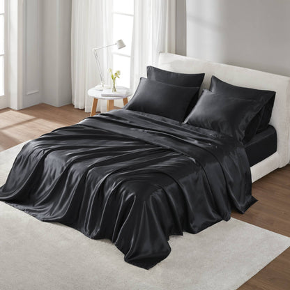 Satin Sheet Set, Silky Sheen and Cloud-Soft Feel Lightweight Bed Sheet