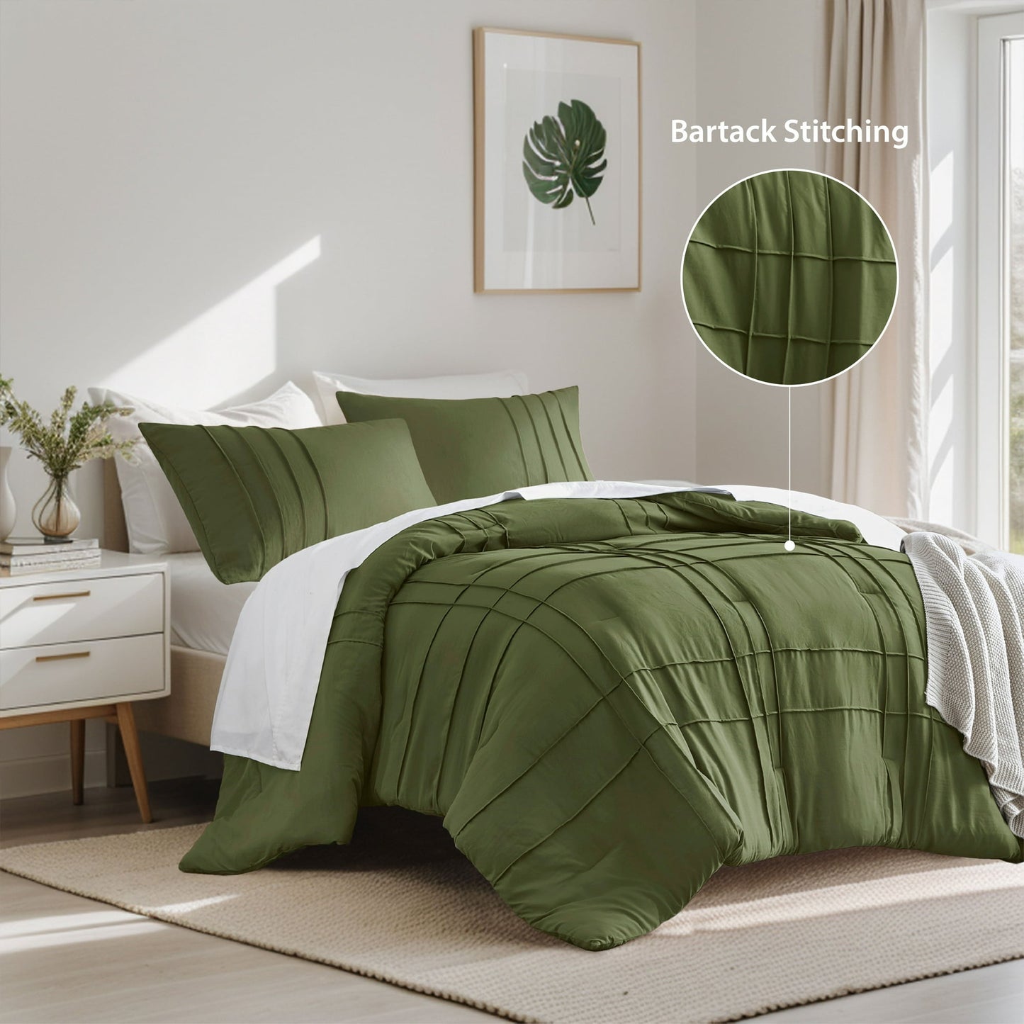 Soft Washed Pleated Comforter Set