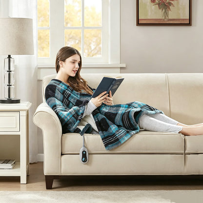 Heated Berber Wrap Damask Sherpa Snuggle Electric Throw Blanket
