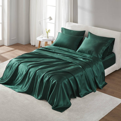 Satin Sheet Set, Silky Sheen and Cloud-Soft Feel Lightweight Bed Sheet