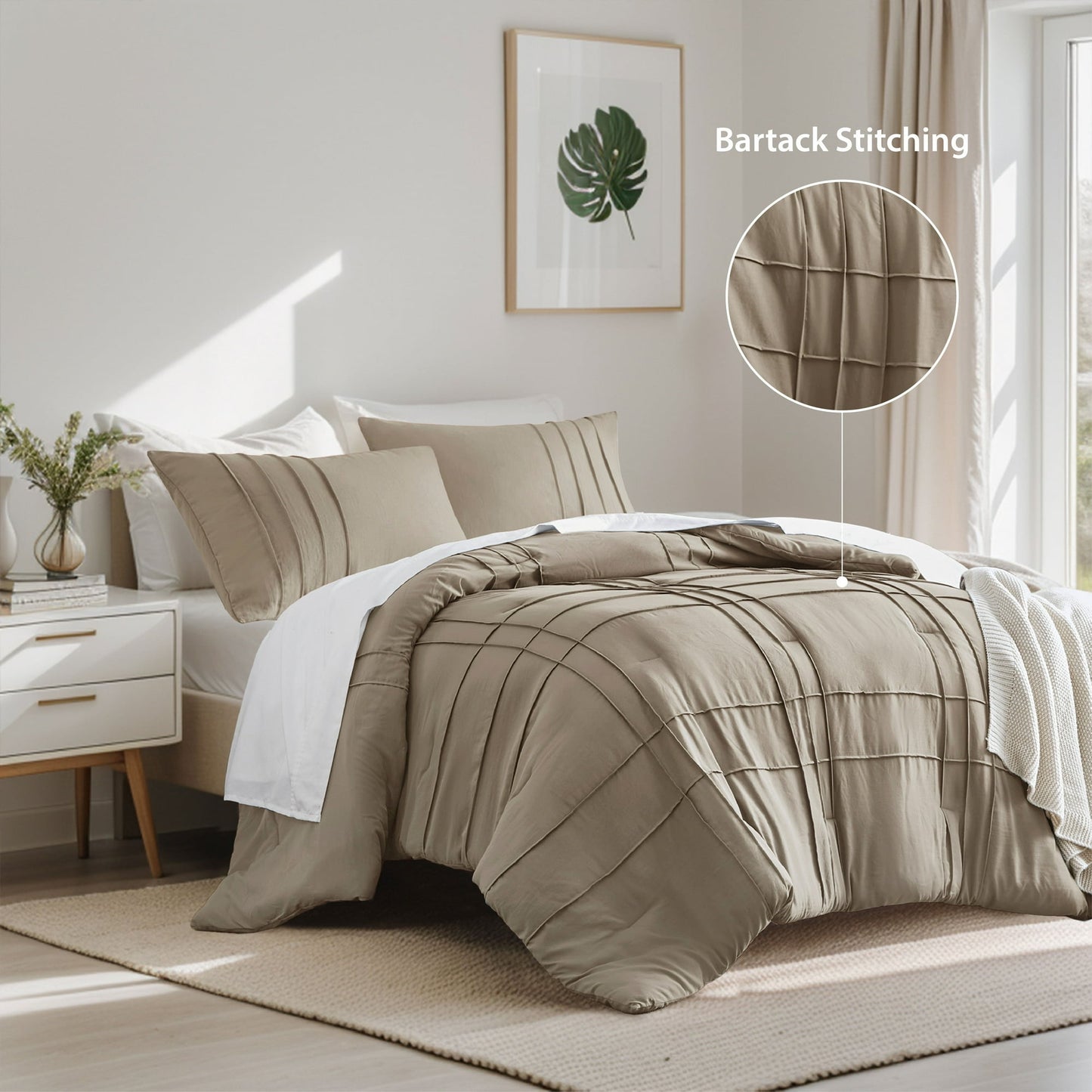 Soft Washed Pleated Comforter Set