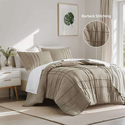 Soft Washed Pleated Comforter Set