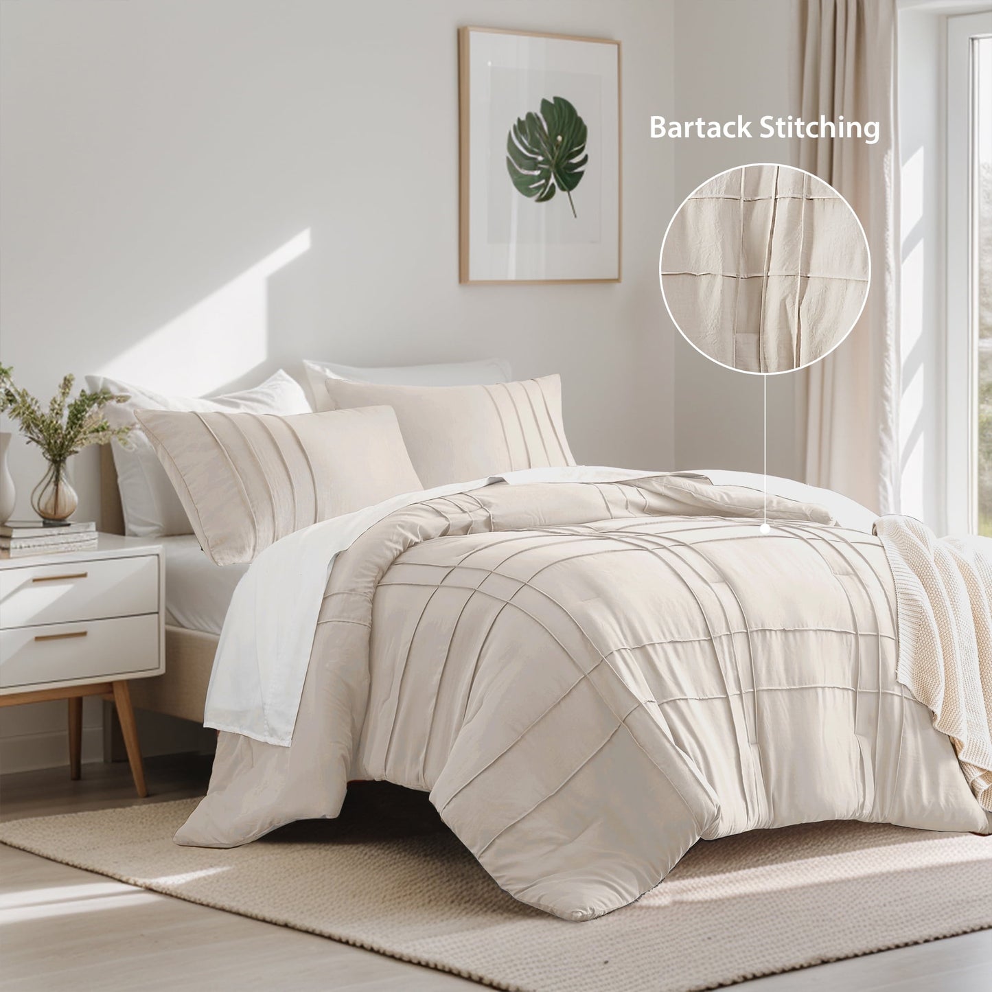 Soft Washed Pleated Comforter Set
