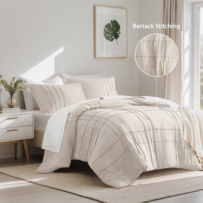 Soft Washed Pleated Comforter Set