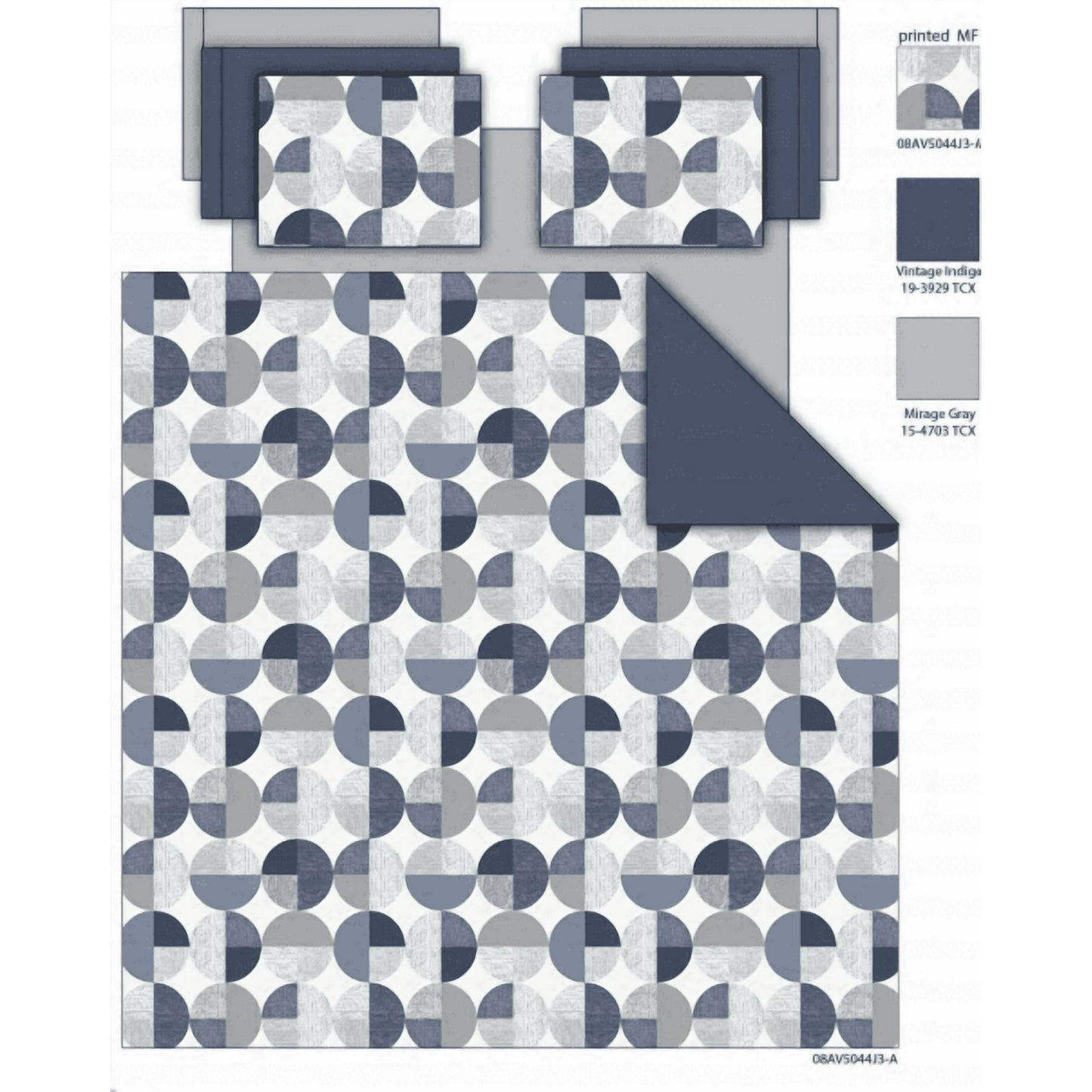 3-Piece Round Geometric Print Comforter Mini Set