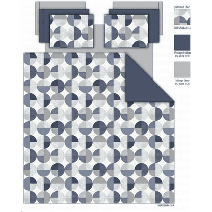 3-Piece Round Geometric Print Comforter Mini Set
