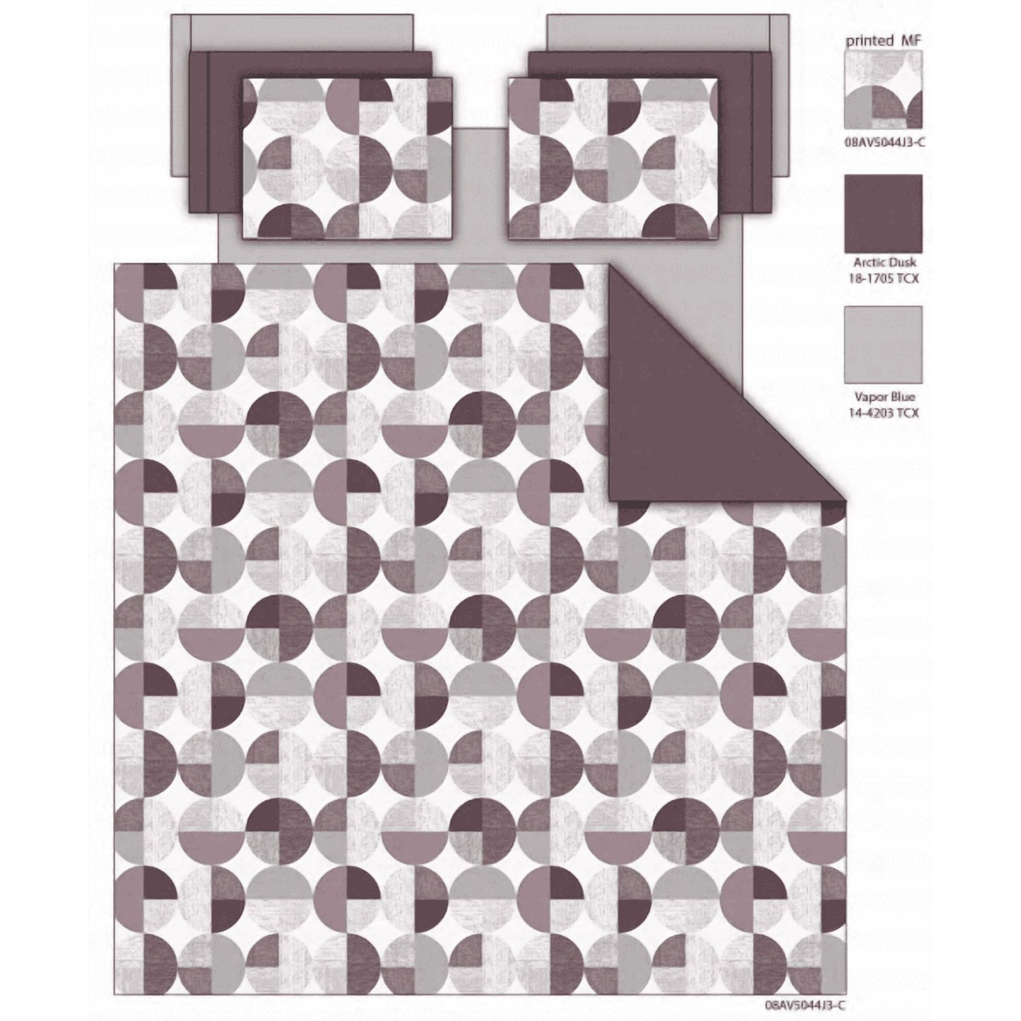 3-Piece Round Geometric Print Comforter Mini Set