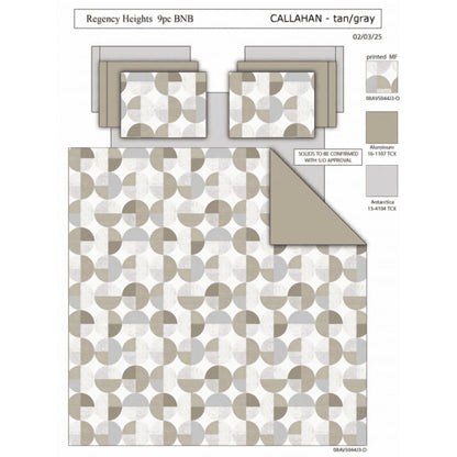 3-Piece Round Geometric Print Comforter Mini Set