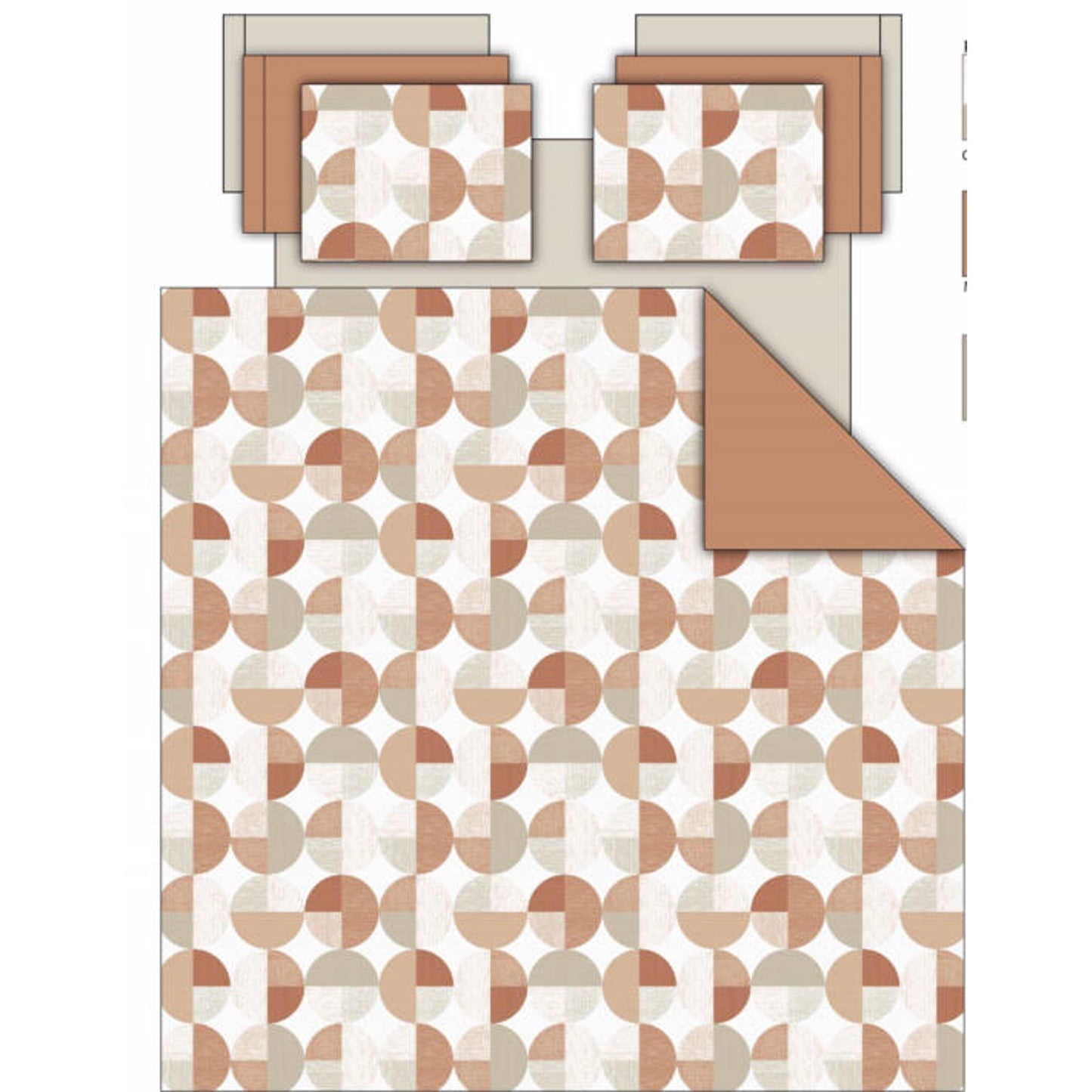 3-Piece Round Geometric Print Comforter Mini Set